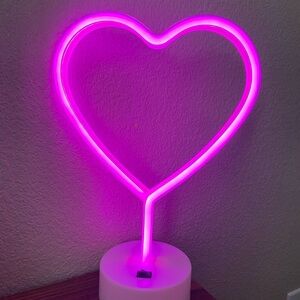 Pink Heart Neon Light